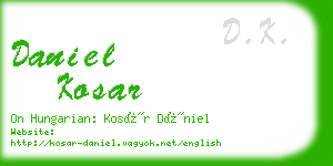 daniel kosar business card